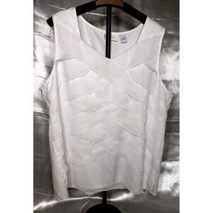 Chico's White Ruffle Layered Sleeveless Blouse Top Resort Casual Womens 3